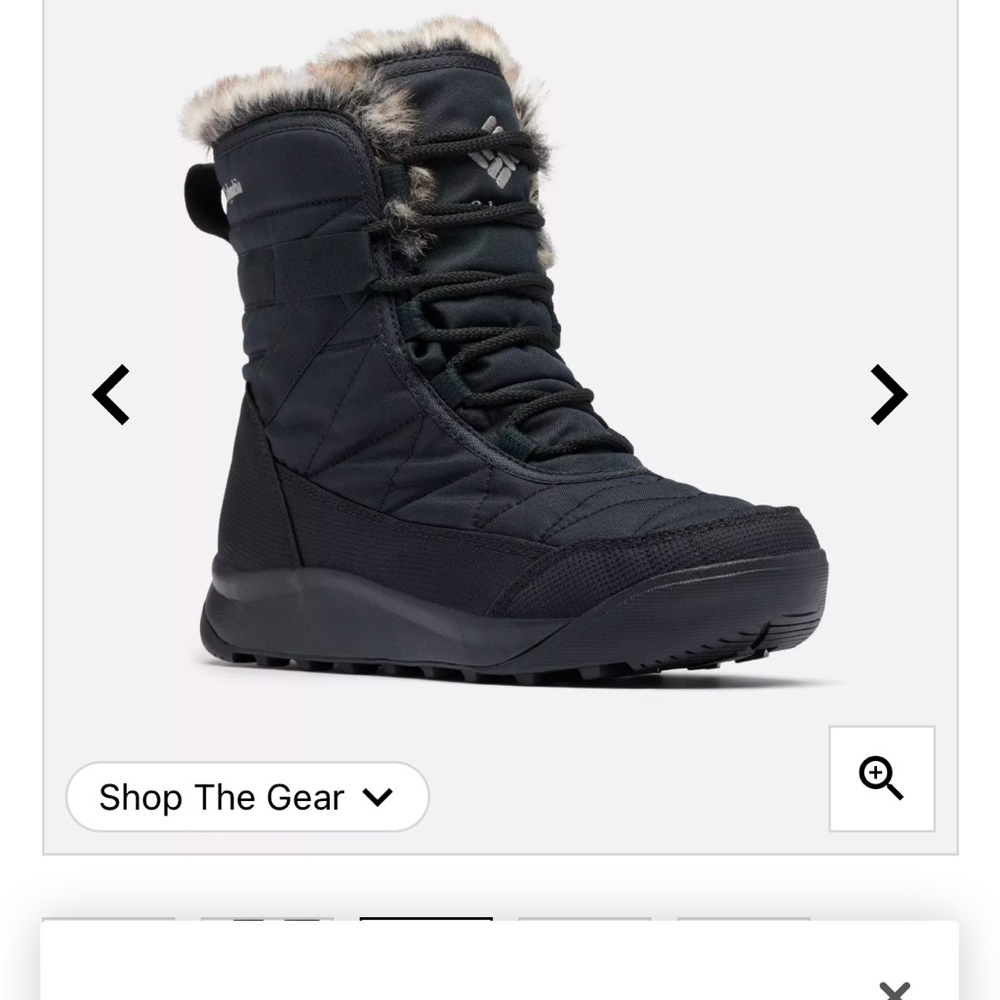 Columbia Black Winter Rain Boots with Faux Fur Lining